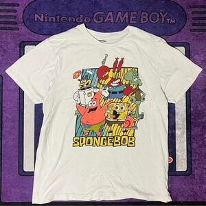 XL White retro vintage SpongeBob SquarePants tee with nice cool center hit